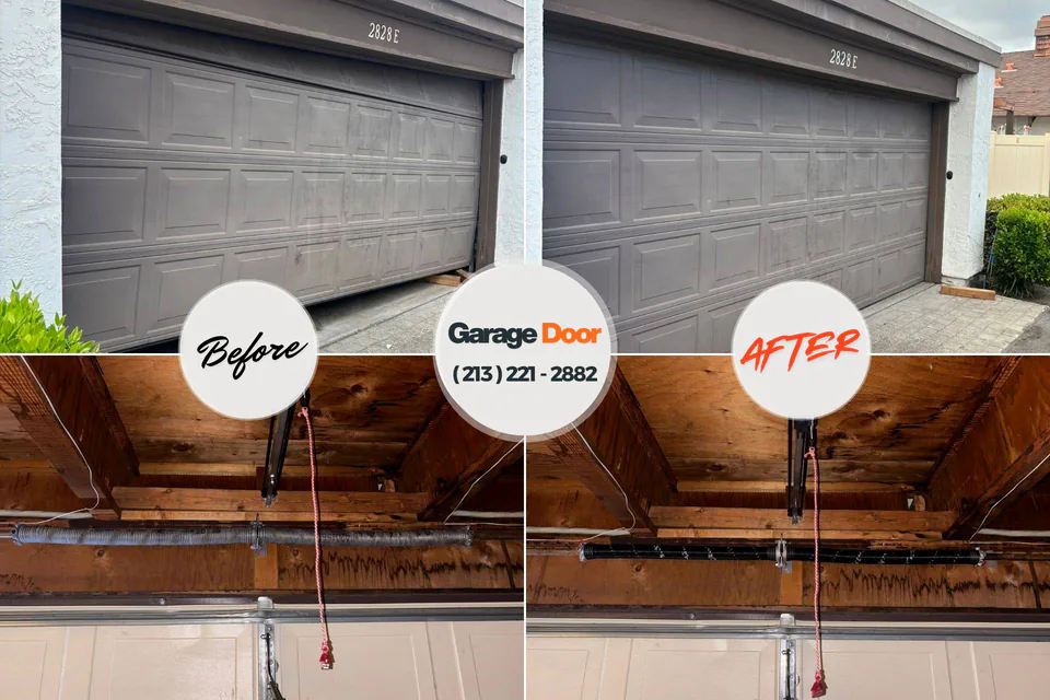 Before and after: garage door repair Woodstock, AL